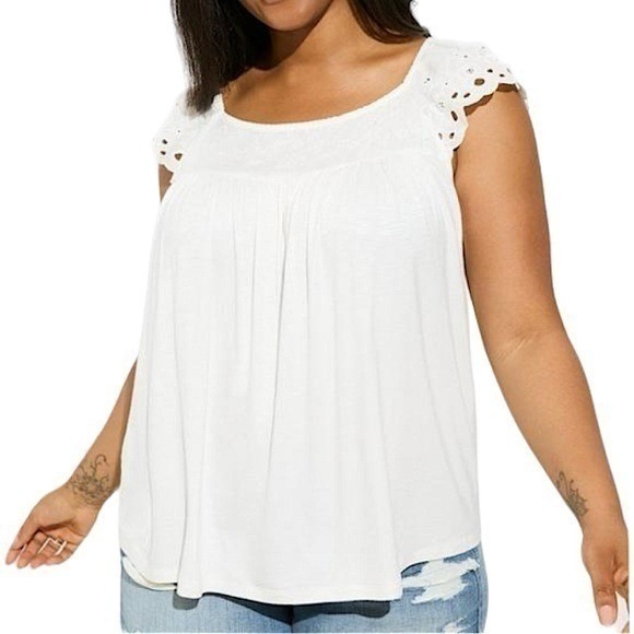 Torrid Knit Square Neck Eyelet Top Nwt Size 2x